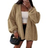 image:imageATHMILE Womens Fall Oversized Cardigan Sweaters Long Lantern Sleeve Knit Open Front Lightweight Winter Fashion Clothes 2026Camel
