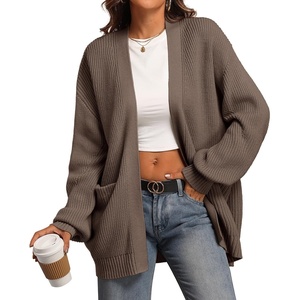 ATHMILE Oversized Cardigan Sweaters for Women Fall Outfits Chunky Knit Open Front Sweater with Pockets(Nutmeg)