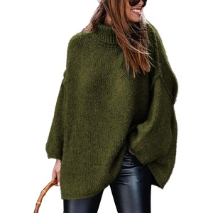 ATHMILE Oversized Chunky Sweaters for Women Fall Turtleneck Long Sleeve Knit Pullover Tops 2026 Winter Fashion Clothes(Army Green)
