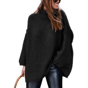 ATHMILE Oversized Chunky Sweaters for Women Fall Turtleneck Long Sleeve Knit Pullover Tops 2026 Winter Fashion Clothes(Black)