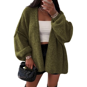 ATHMILE Womens Fall Oversized Cardigan Sweaters Long Lantern Sleeve Knit Open Front Lightweight Winter Fashion Clothes 2026(Army Green)