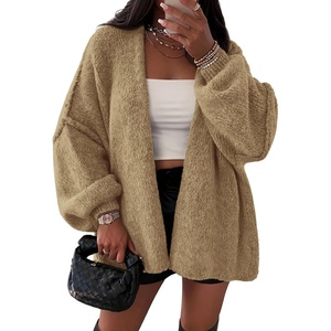 ATHMILE Womens Fall Oversized Cardigan Sweaters Long Lantern Sleeve Knit Open Front Lightweight Winter Fashion Clothes 2026(Camel)