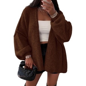 ATHMILE Womens Fall Oversized Cardigan Sweaters Long Lantern Sleeve Knit Open Front Lightweight Winter Fashion Clothes 2026(Caramel)