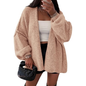 ATHMILE Womens Fall Oversized Cardigan Sweaters Long Lantern Sleeve Knit Open Front Lightweight Winter Fashion Clothes 2026(Light Pink)