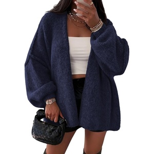 ATHMILE Womens Fall Oversized Cardigan Sweaters Long Lantern Sleeve Knit Open Front Lightweight Winter Fashion Clothes 2026(Navy Blue)