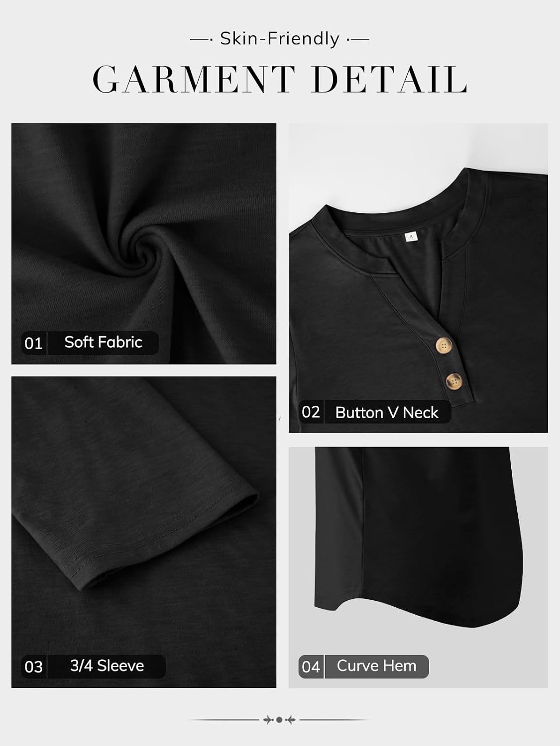 image:imageATHMILE Long Sleeve Shirts for Women 2026 Fall Outfits Henley Dressy Casual Tops Trendy Blouses Cute TShirts Fashion ClothesHalfblack