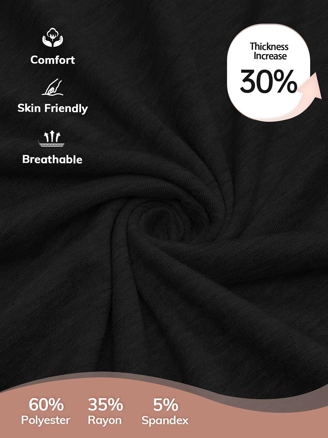 image:imageATHMILE Long Sleeve Shirts for Women Fall Outfit 2026 Fashion Casual T Shirt Round Neck Basic Loose Tunic TopsBlack