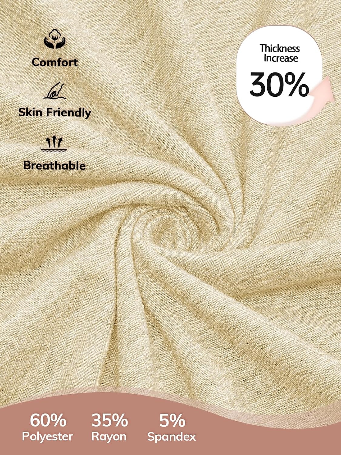 image:imageATHMILE Long Sleeve Shirts for Women Fall Outfit 2026 Fashion Casual T Shirt Round Neck Basic Loose Tunic TopsCream