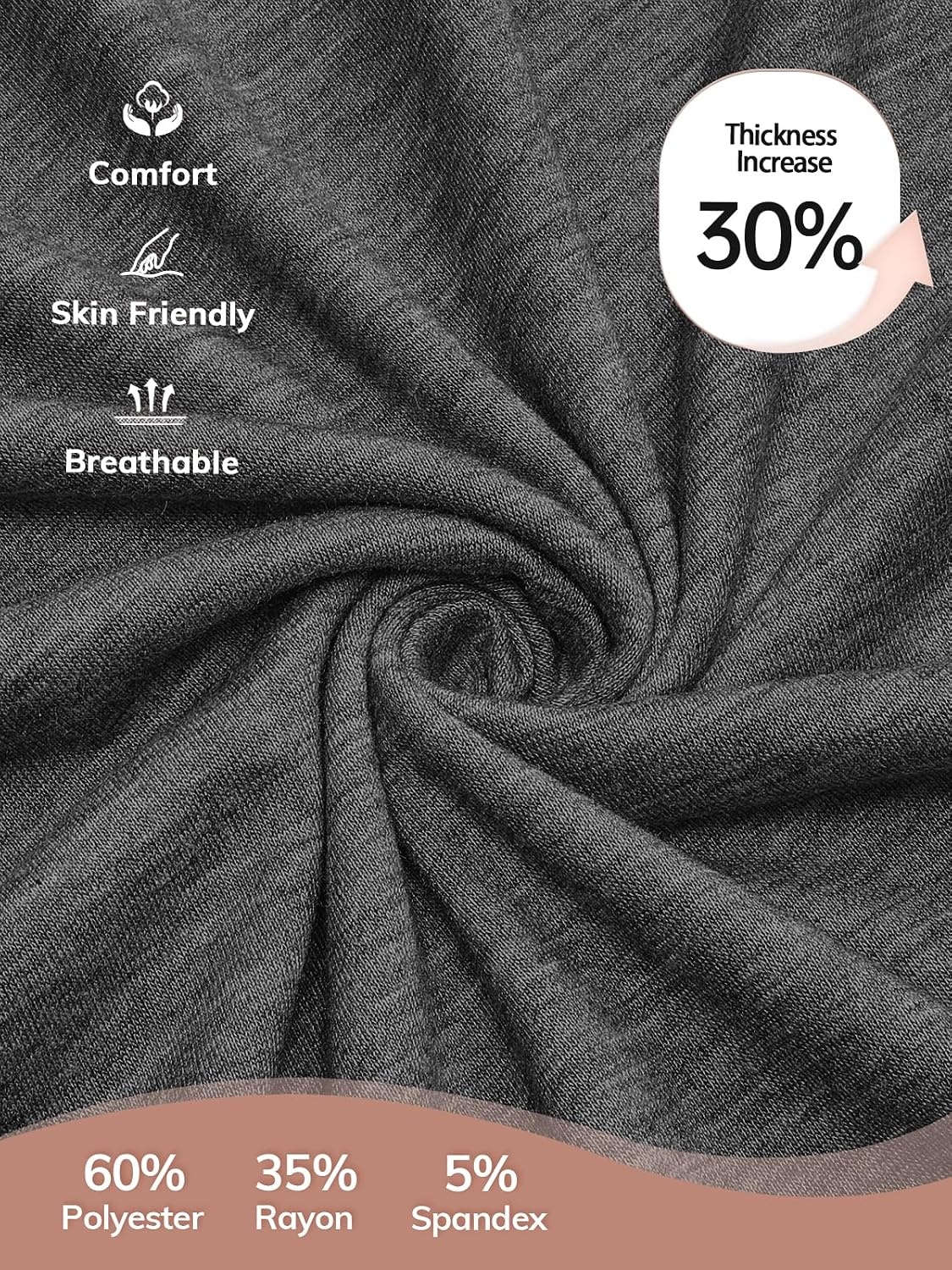 image:imageATHMILE Long Sleeve Shirts for Women Fall Outfit 2026 Fashion Casual T Shirt Round Neck Basic Loose Tunic TopsDark Grey