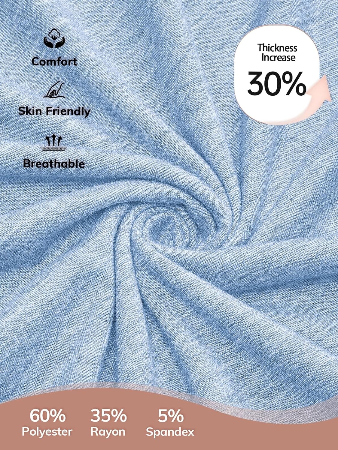 image:imageATHMILE Long Sleeve Shirts for Women Fall Outfit 2026 Fashion Casual T Shirt Round Neck Basic Loose Tunic TopsIce Blue