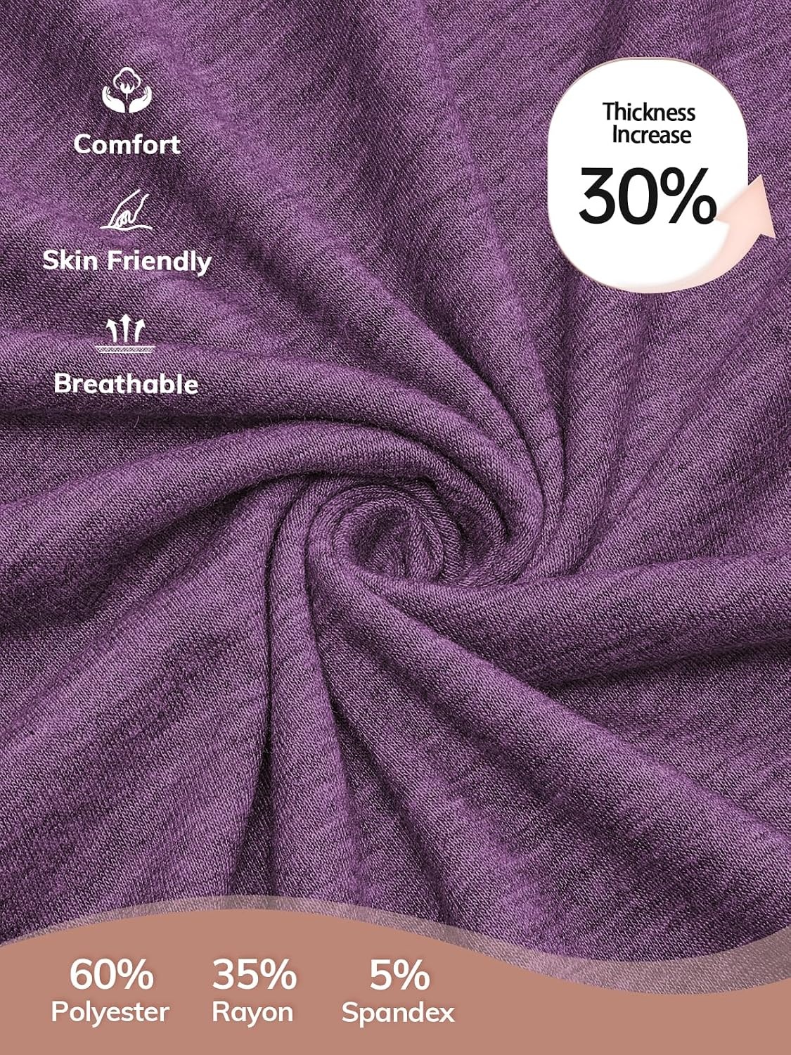 image:imageATHMILE Long Sleeve Shirts for Women Fall Outfit 2026 Fashion Casual T Shirt Round Neck Basic Loose Tunic TopsPurple