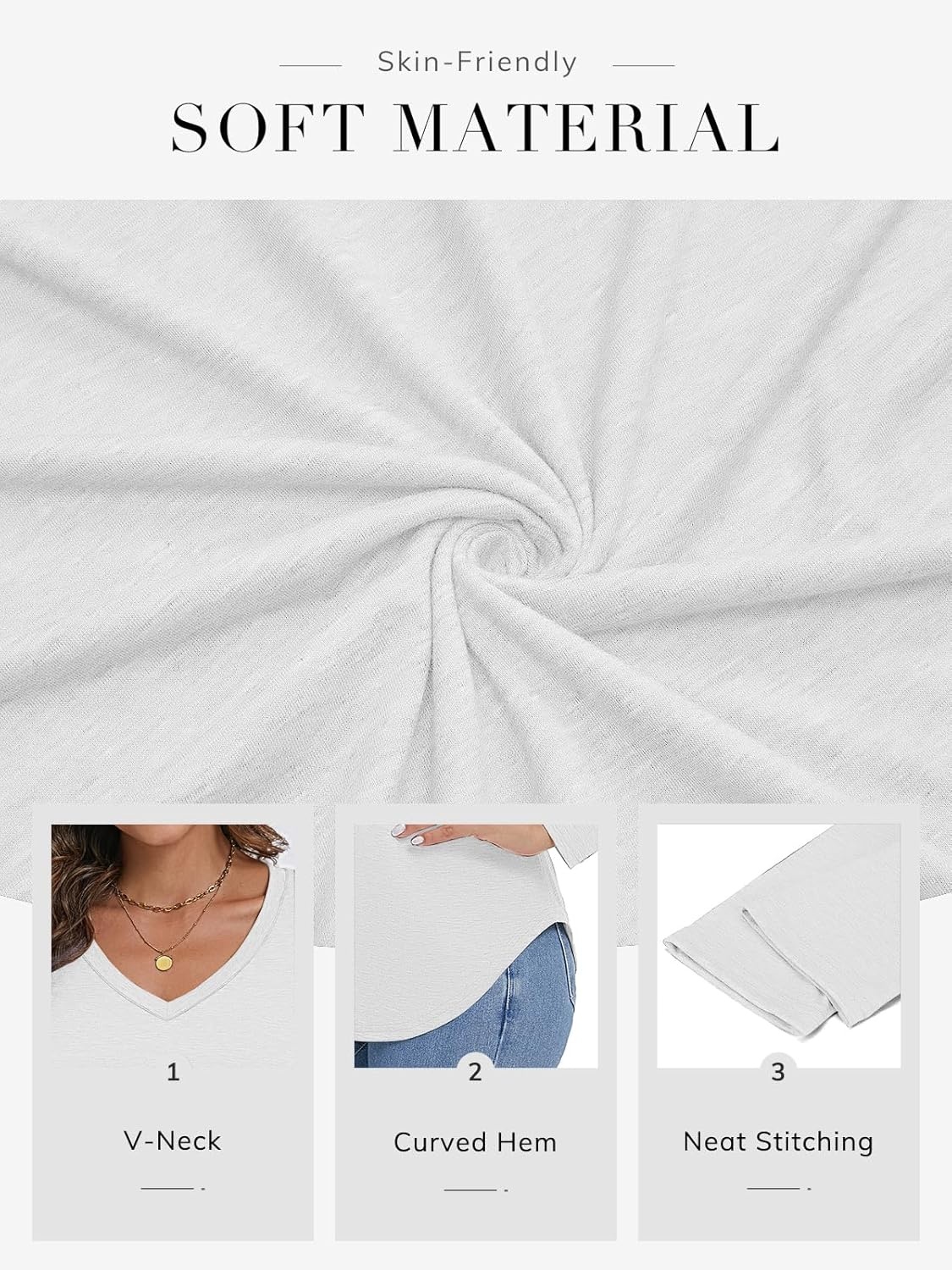 image:imageATHMILE Long Sleeve Shirts for Women Fall Outfit 2026 Fashion Casual T Shirt Round Neck Basic Loose Tunic TopsZwhite