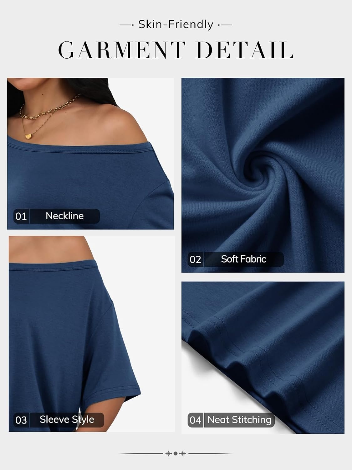 image:imageATHMILE Off The Shoulder Tops for Women 2026 Y2K Loose Fit Tops Oversized Tshirts Fashion Going Out Outfits Casual Basic Tees0blue