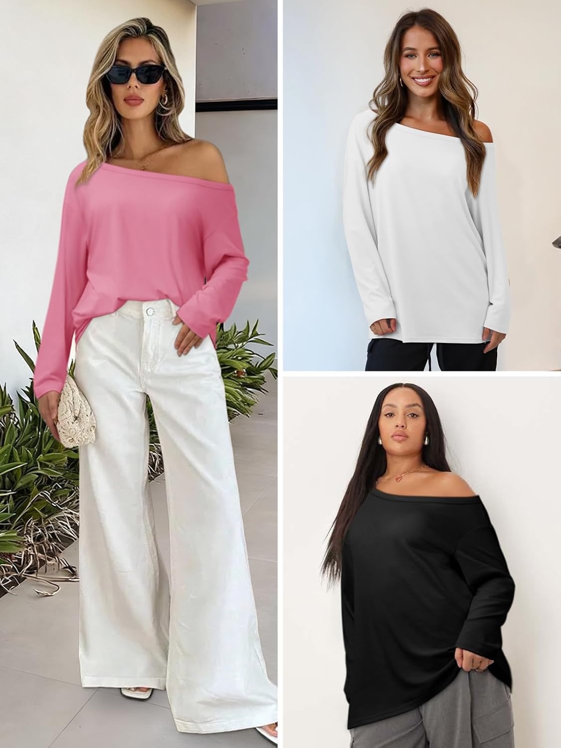 image:imageATHMILE Off The Shoulder Tops for Women 2026 Y2K Loose Fit Tops Oversized Tshirts Fashion Going Out Outfits Casual Basic TeesWine Red