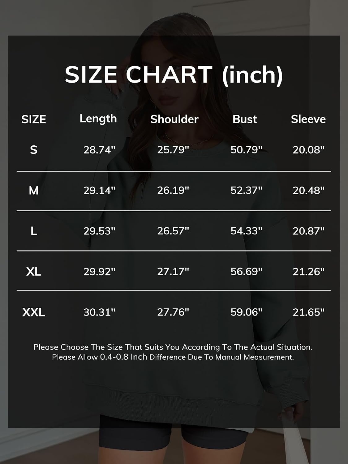 image:imageATHMILE Oversized Sweatshirt for Women Crewneck Fleece Long Sleeve Pullover Hoodies Tops Fall Fashion Outfits ClothesBrown