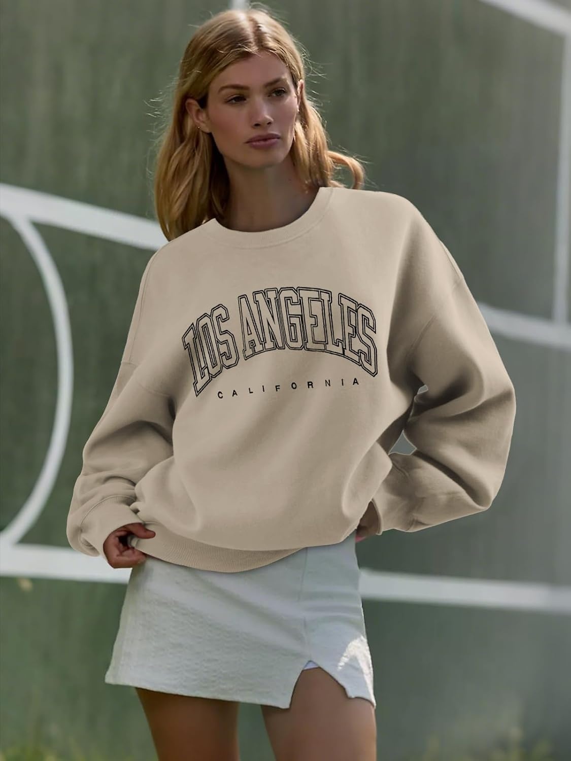 image:imageATHMILE Oversized Sweatshirt for Women Crewneck Fleece Long Sleeve Pullover Hoodies Tops Fall Fashion Outfits ClothesLacoffeegrey