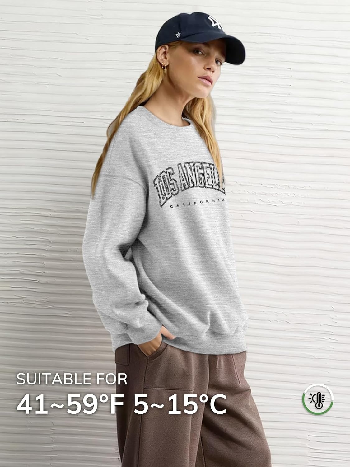 image:imageATHMILE Oversized Sweatshirt for Women Crewneck Fleece Long Sleeve Pullover Hoodies Tops Fall Fashion Outfits ClothesLagrey