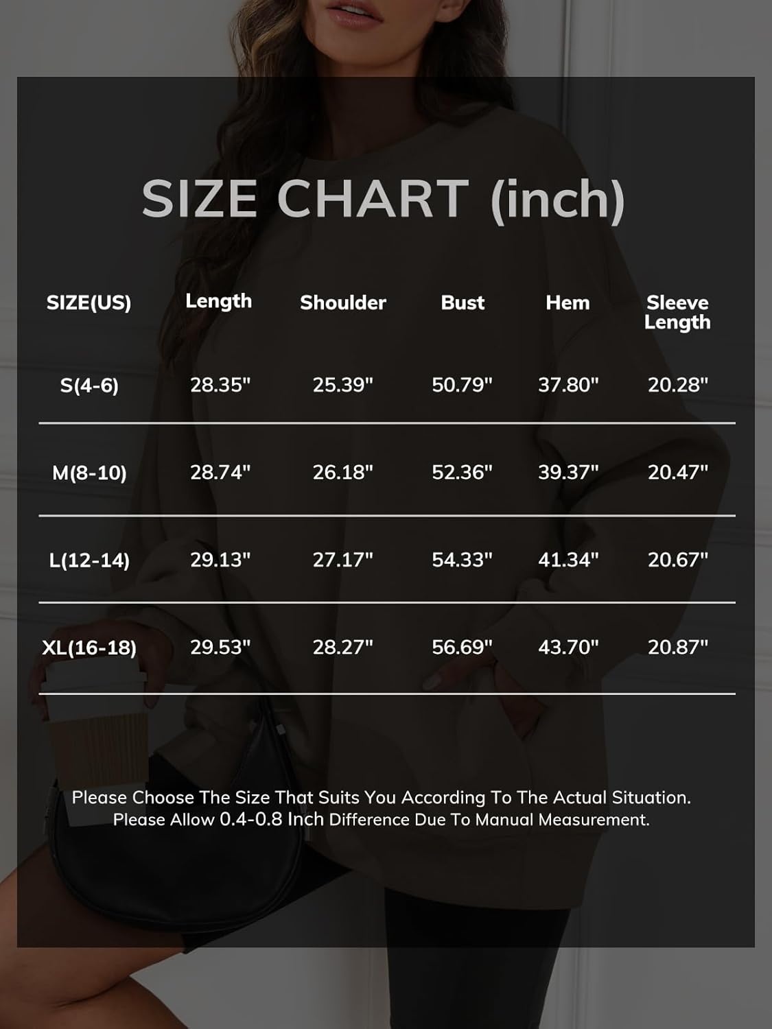 image:imageATHMILE Oversized Sweatshirt for Women Crewneck Fleece Long Sleeve Pullover Hoodies Tops Fall Fashion Outfits ClothesZarmygreenside Pockets