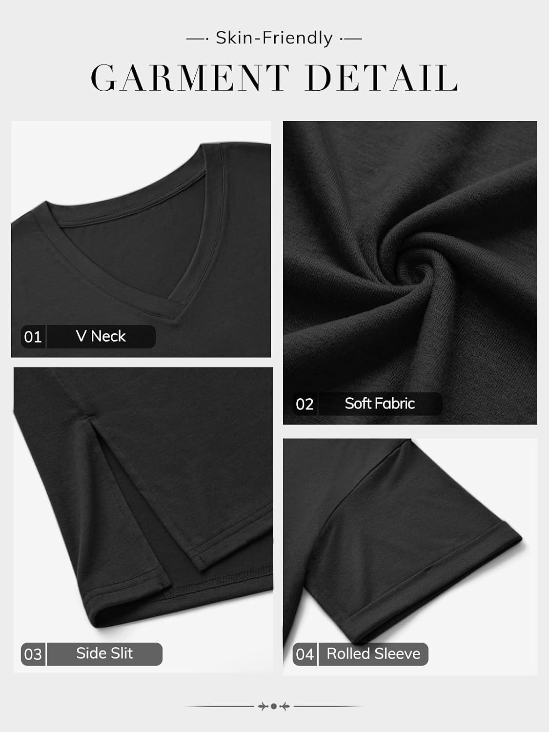 image:imageATHMILE Oversized Tshirts for Women Summer 2026 V Neck Casual Workout Plus Size Tops Spring Fashion Cute Basic Trendy OutfitsBlack