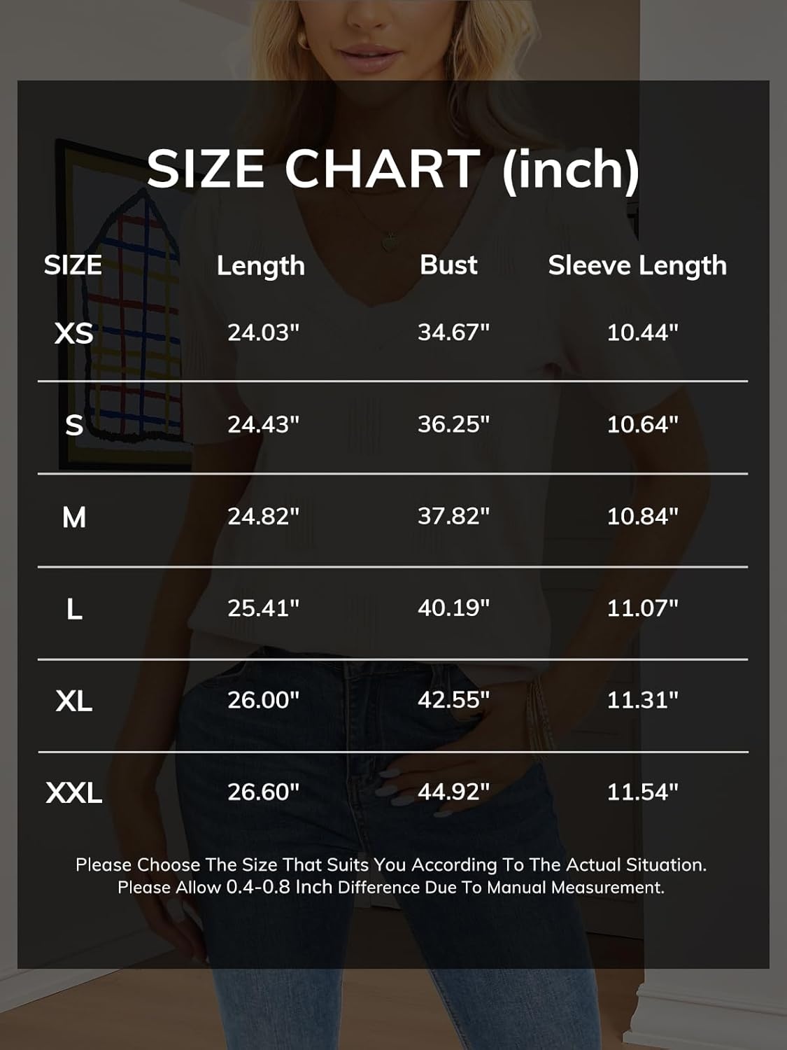 image:imageATHMILE Summer Tops for Women 2025 Short Sleeve V Neck Sweaters Dressy Casual Blouses Lightweight Thin Knit Fashion ShirtsWhite