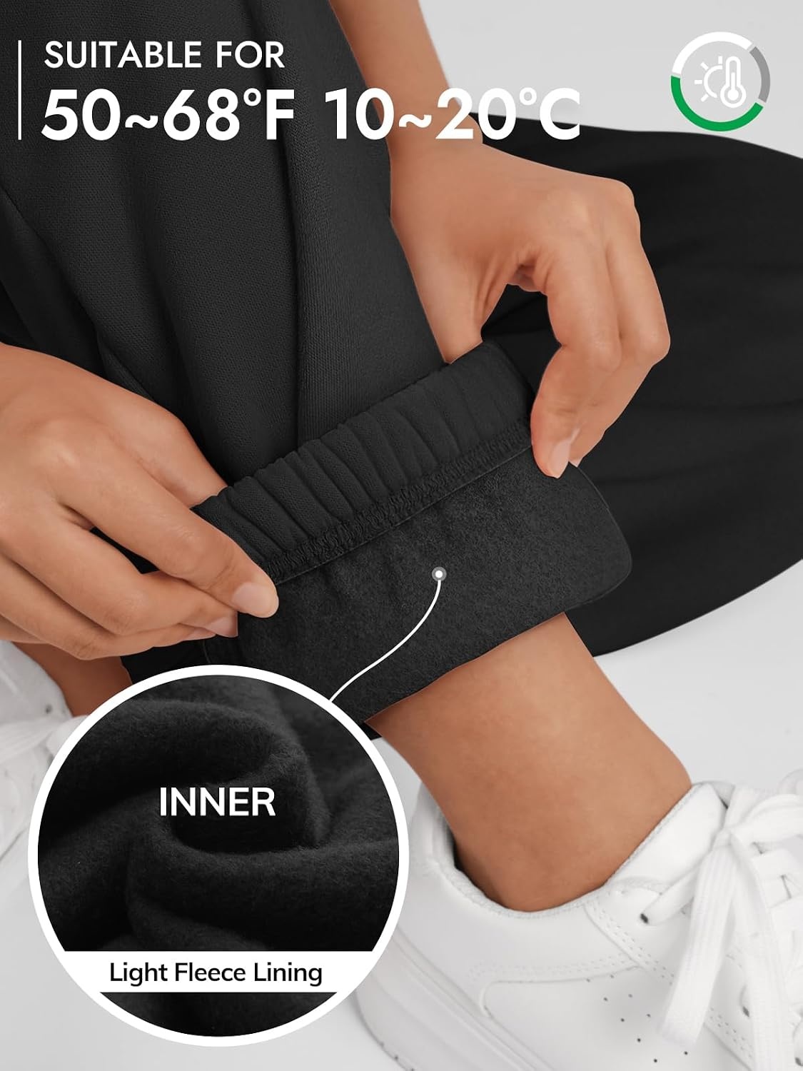 image:imageATHMILE Sweatpants Women Baggy Lounge Pants Workout Gym Active High Waisted Comfy Joggers for Women Fall Clothes 2026Fleeceblack
