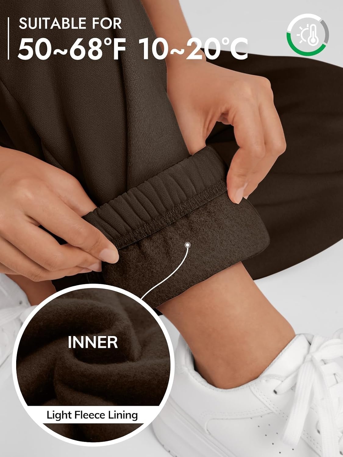 image:imageATHMILE Sweatpants Women Baggy Lounge Pants Workout Gym Active High Waisted Comfy Joggers for Women Fall Clothes 2026Fleecebrown