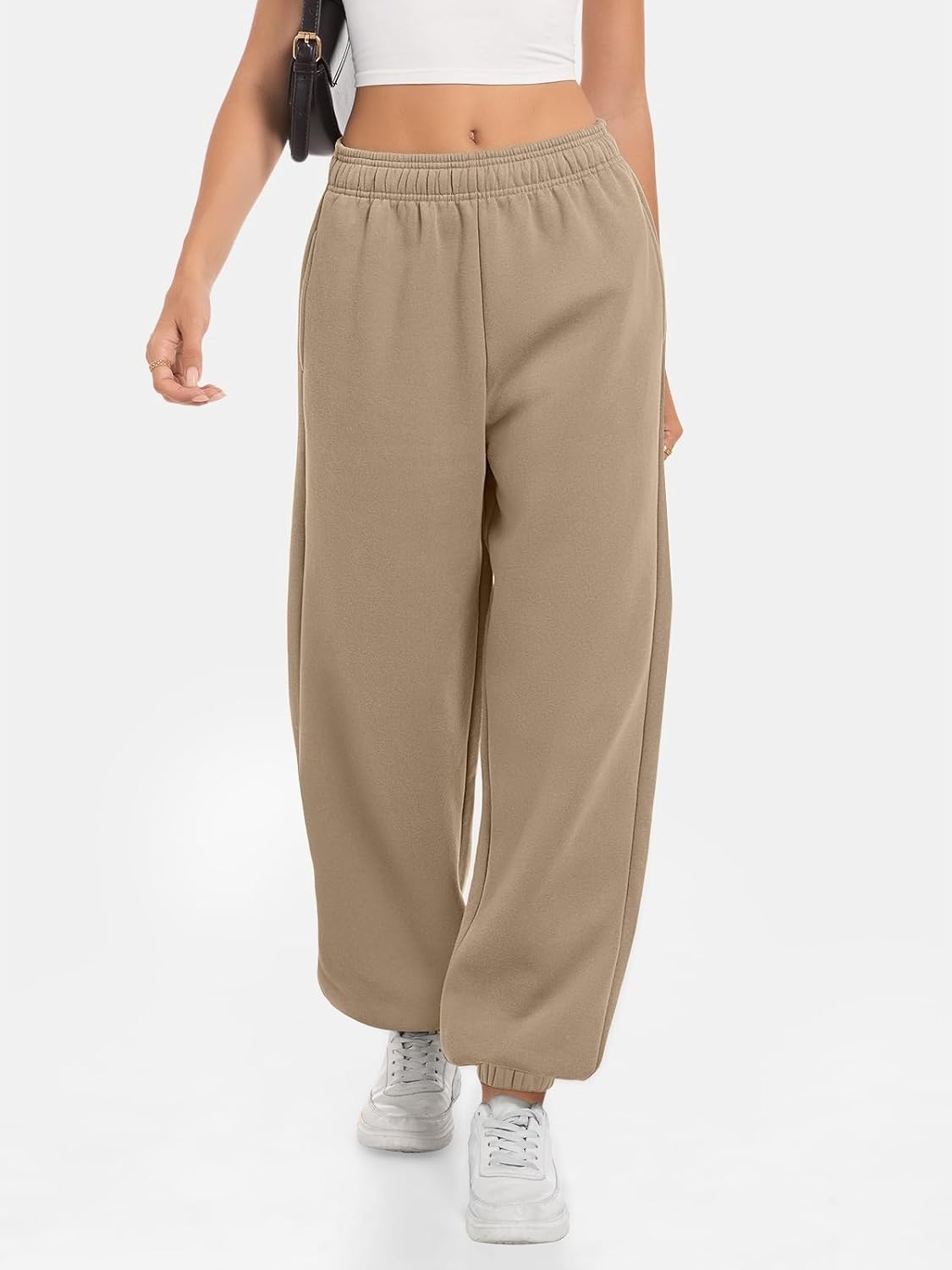 image:imageATHMILE Sweatpants Women Baggy Lounge Pants Workout Gym Active High Waisted Comfy Joggers for Women Fall Clothes 2026Fleececoffeegrey