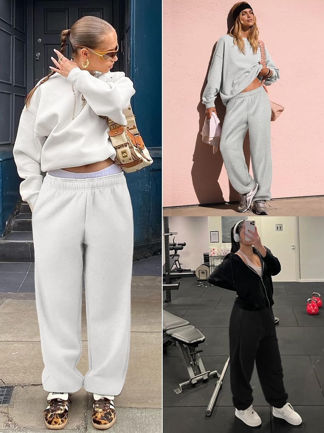 image:imageATHMILE Sweatpants Women Baggy Lounge Pants Workout Gym Active High Waisted Comfy Joggers for Women Fall Clothes 2026Fleececoffeegrey