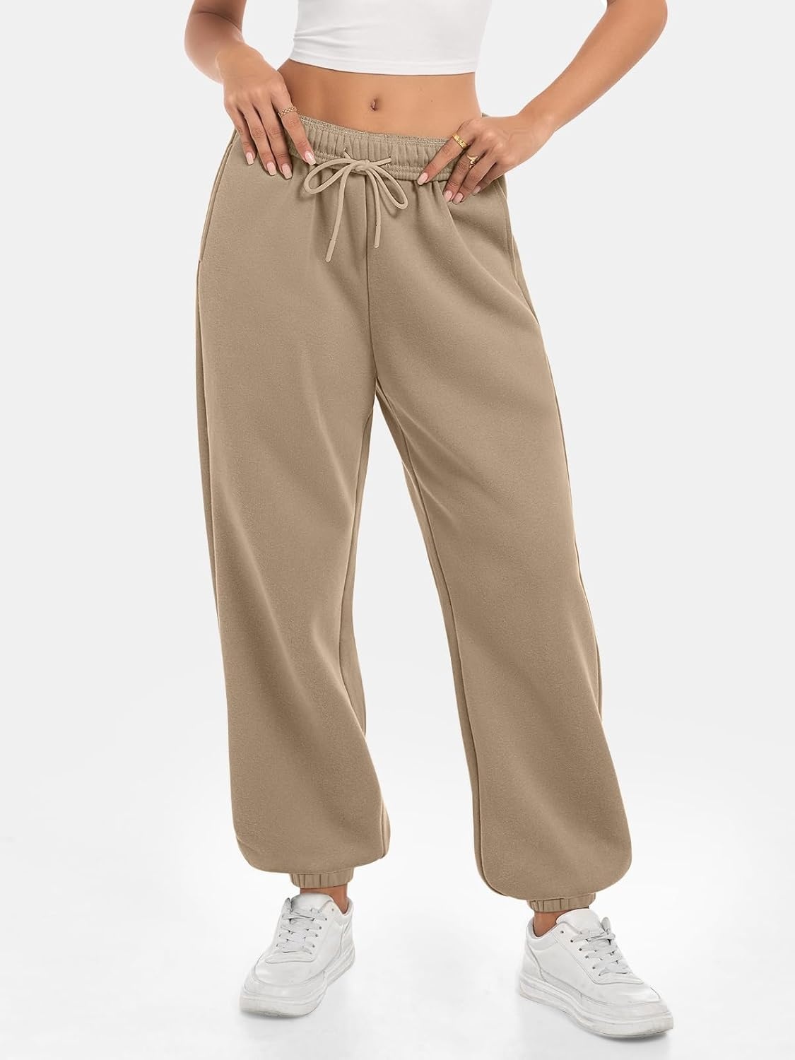 image:imageATHMILE Sweatpants Women Baggy Lounge Pants Workout Gym Active High Waisted Comfy Joggers for Women Fall Clothes 2026Fleececoffeegrey