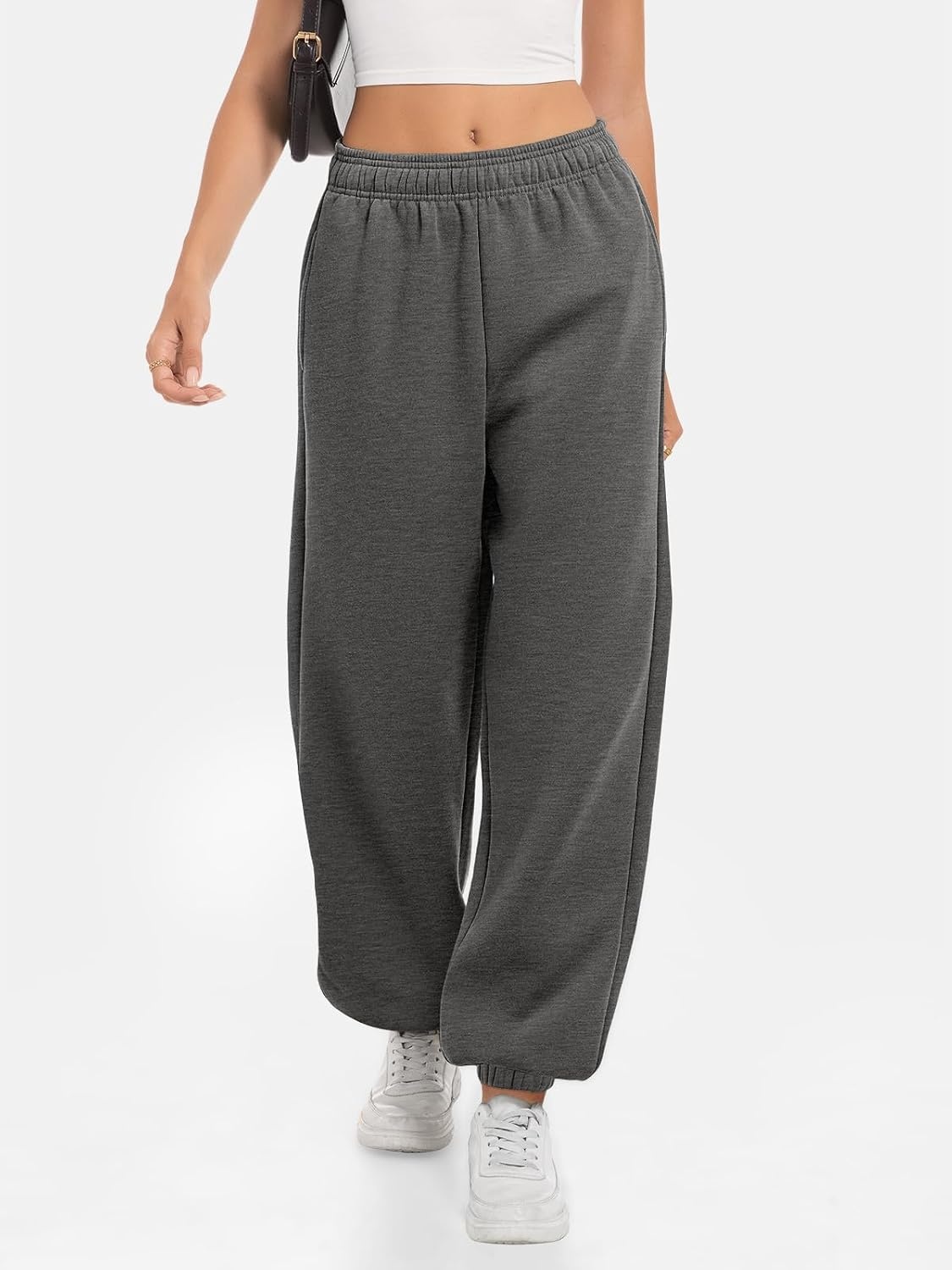 image:imageATHMILE Sweatpants Women Baggy Lounge Pants Workout Gym Active High Waisted Comfy Joggers for Women Fall Clothes 2026Fleecedarkgrey
