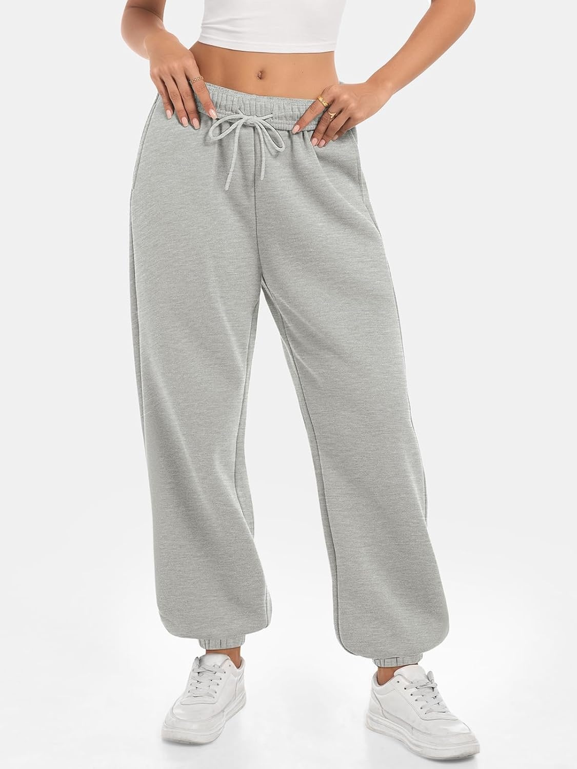 image:imageATHMILE Sweatpants Women Baggy Lounge Pants Workout Gym Active High Waisted Comfy Joggers for Women Fall Clothes 2026Fleecegrey