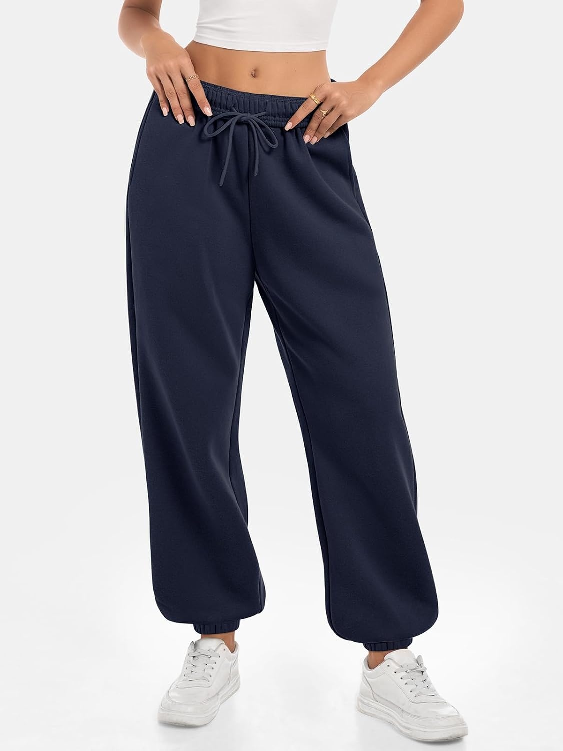 image:imageATHMILE Sweatpants Women Baggy Lounge Pants Workout Gym Active High Waisted Comfy Joggers for Women Fall Clothes 2026Fleecenavy