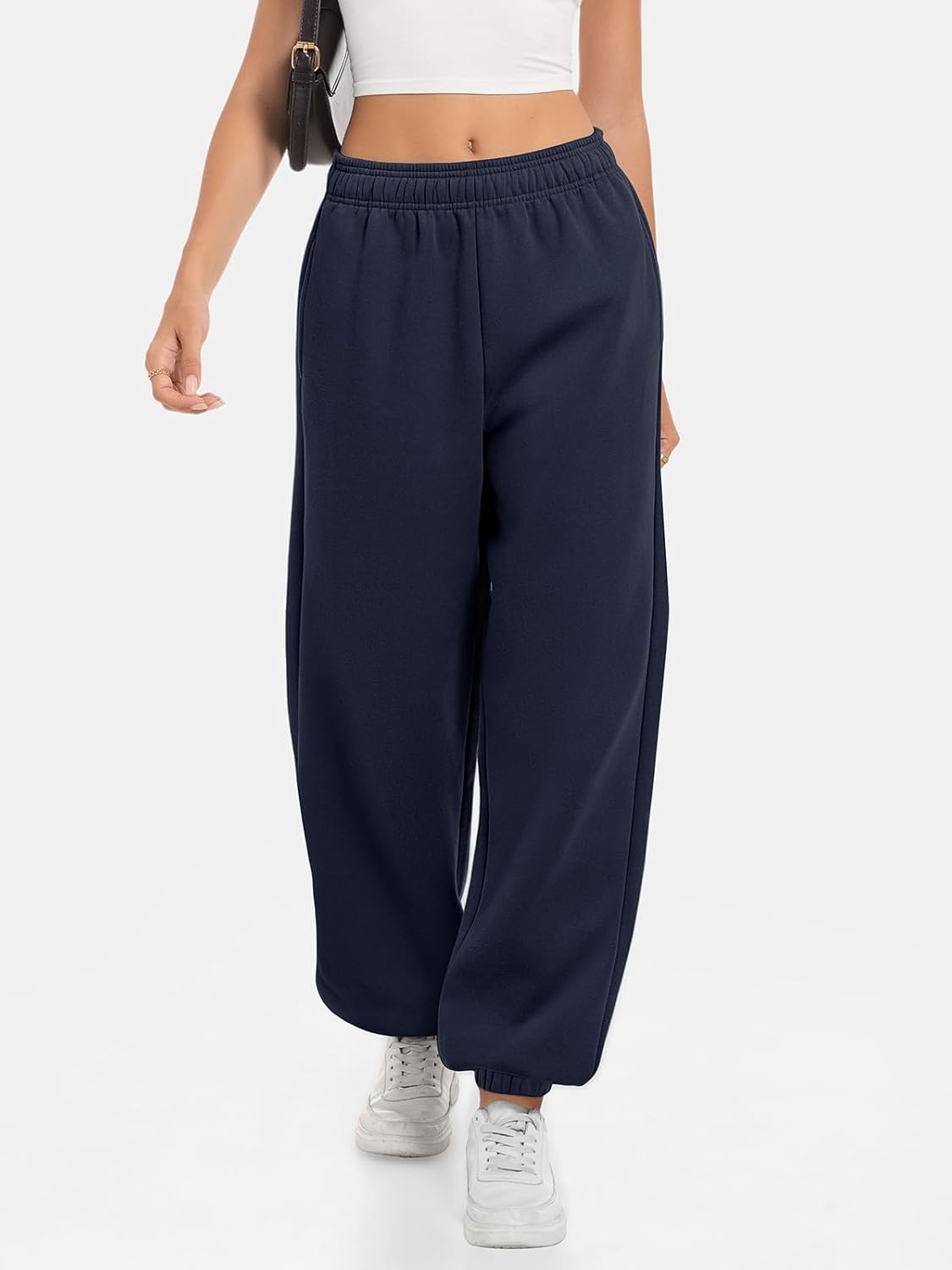 image:imageATHMILE Sweatpants Women Baggy Lounge Pants Workout Gym Active High Waisted Comfy Joggers for Women Fall Clothes 2026Fleecenavy