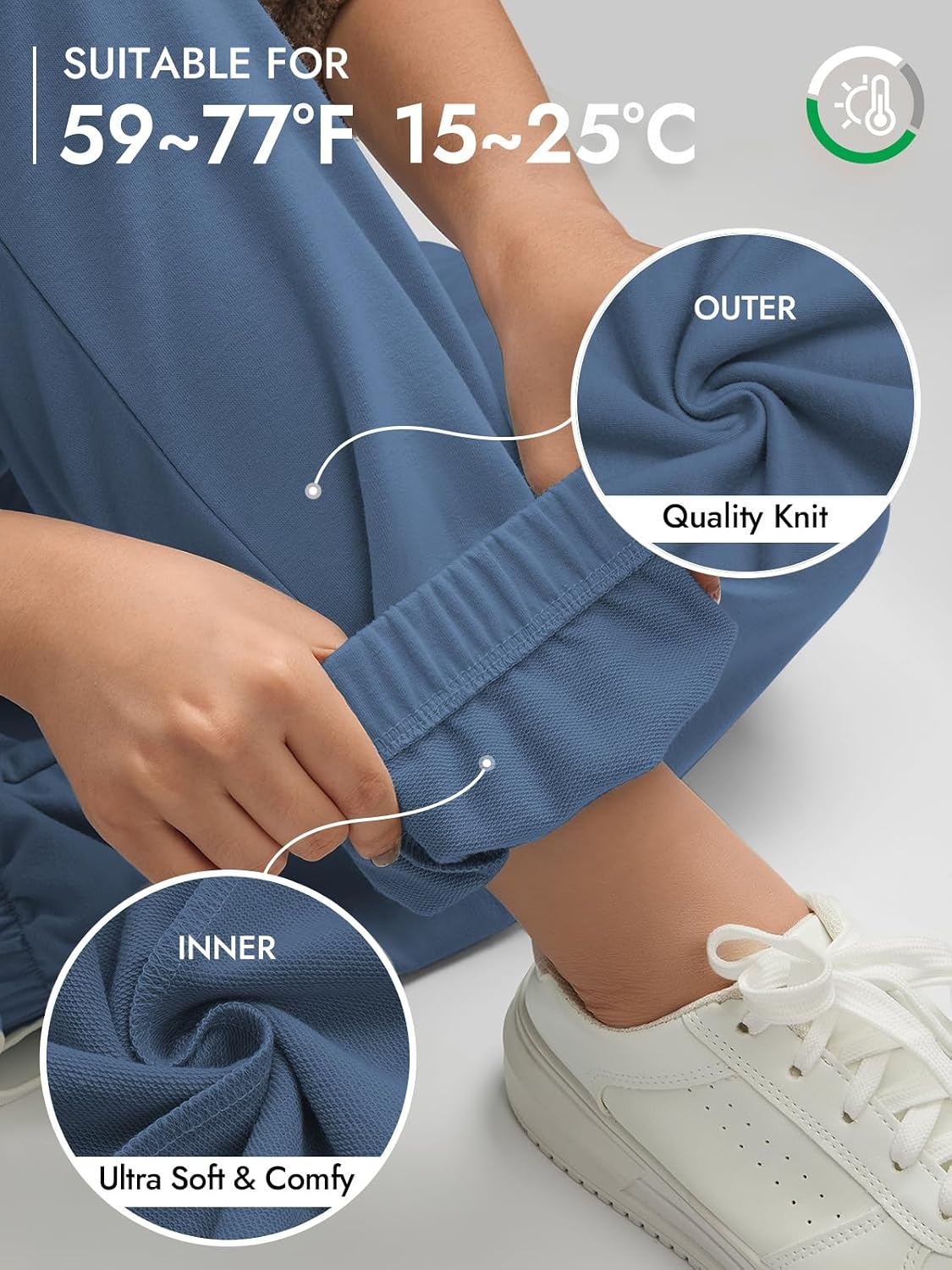 image:imageATHMILE Sweatpants Women Baggy Lounge Pants Workout Gym Active High Waisted Comfy Joggers for Women Fall Clothes 2026Gray Blue