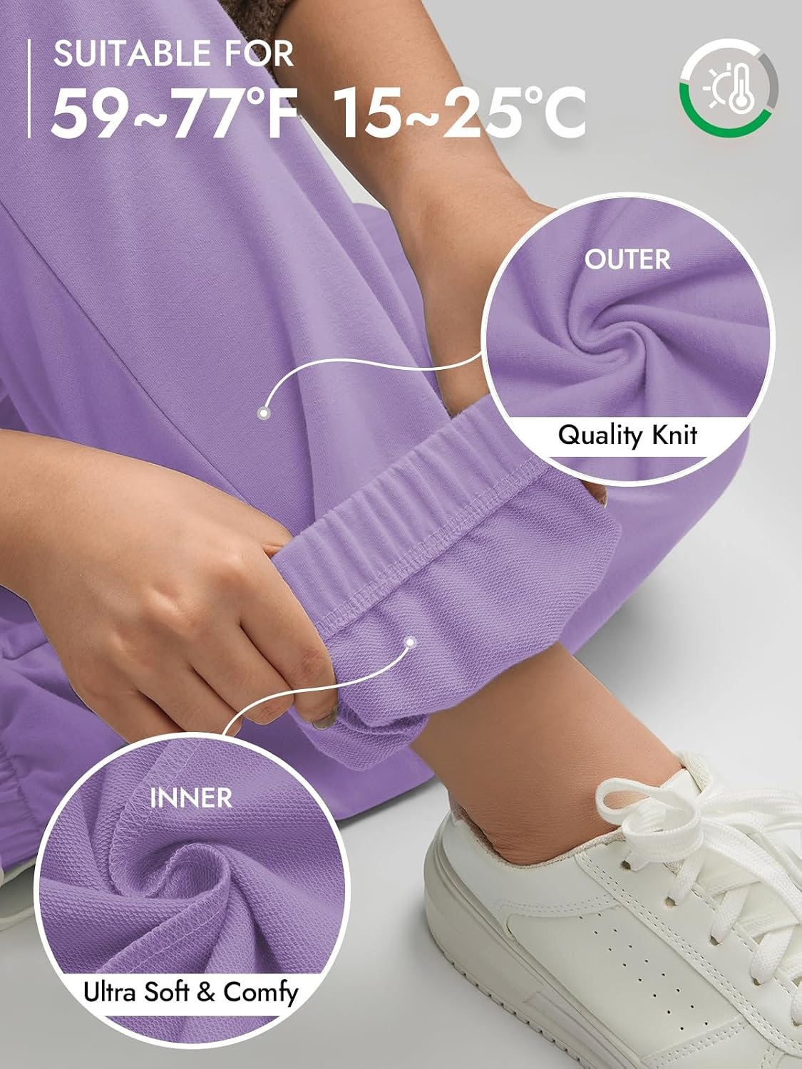 image:imageATHMILE Sweatpants Women Baggy Lounge Pants Workout Gym Active High Waisted Comfy Joggers for Women Fall Clothes 2026Light Purple