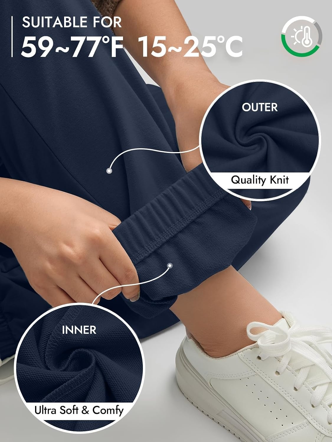 image:imageATHMILE Sweatpants Women Baggy Lounge Pants Workout Gym Active High Waisted Comfy Joggers for Women Fall Clothes 2026Navy Blue
