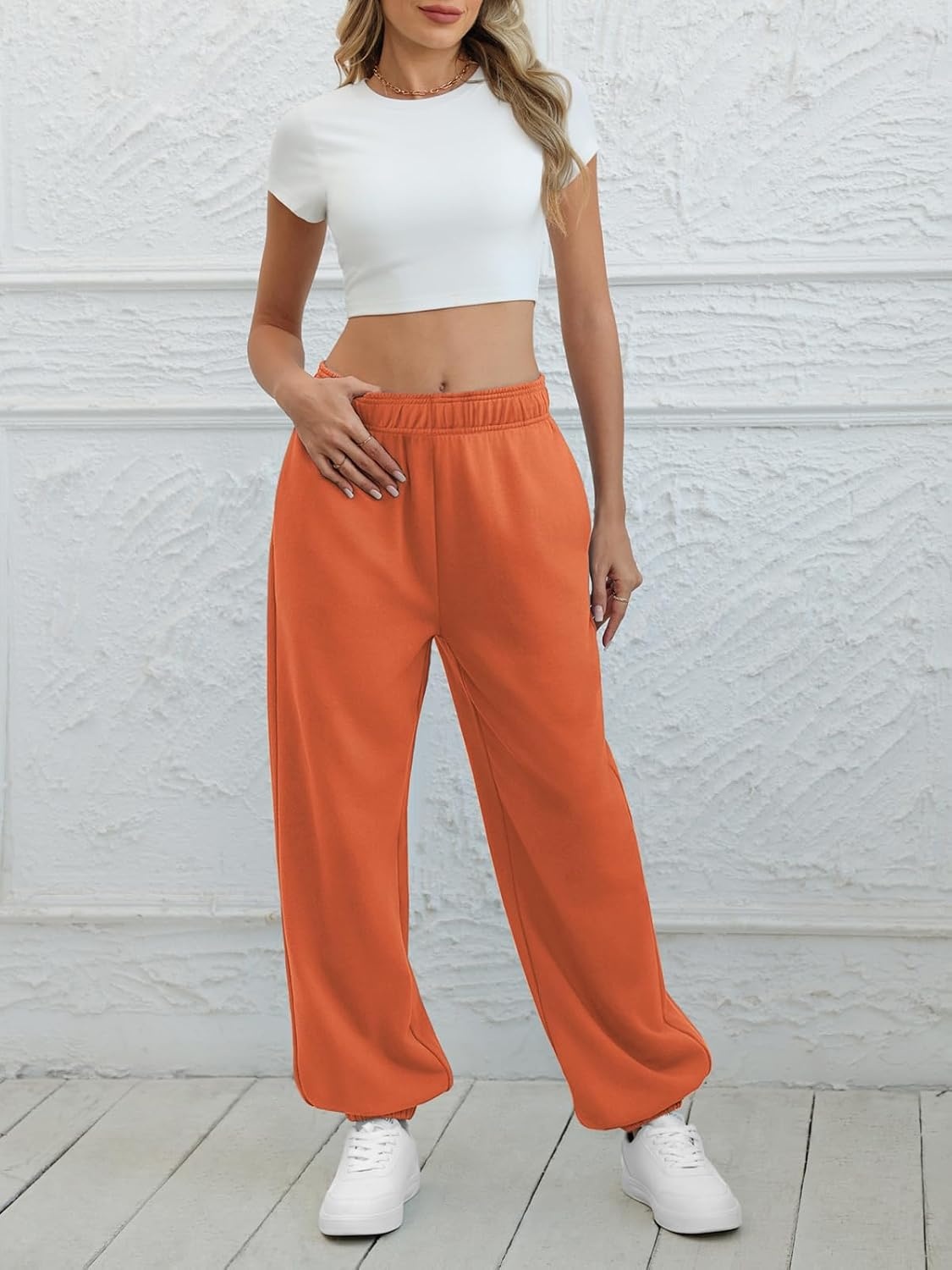 image:imageATHMILE Sweatpants Women Baggy Lounge Pants Workout Gym Active High Waisted Comfy Joggers for Women Fall Clothes 2026Orange