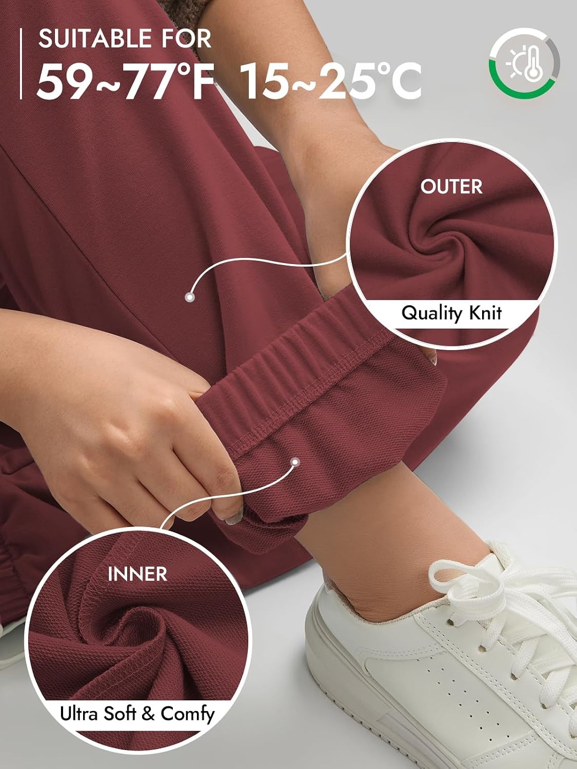 image:imageATHMILE Sweatpants Women Baggy Lounge Pants Workout Gym Active High Waisted Comfy Joggers for Women Fall Clothes 2026Wine Red