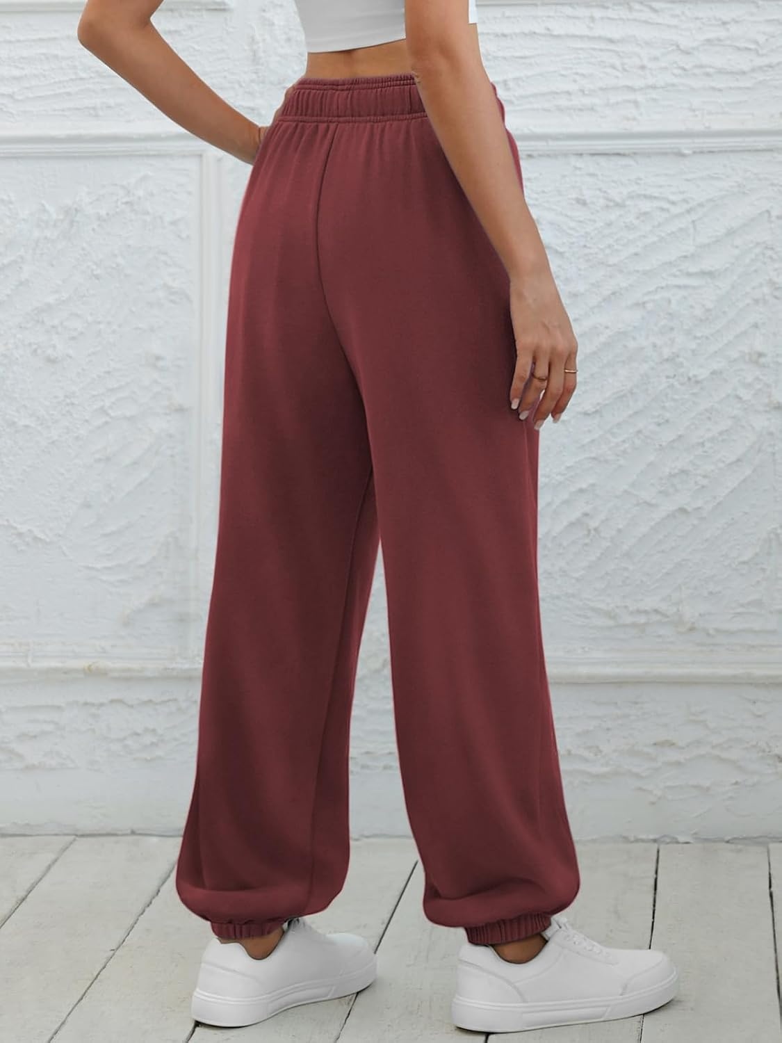 image:imageATHMILE Sweatpants Women Baggy Lounge Pants Workout Gym Active High Waisted Comfy Joggers for Women Fall Clothes 2026Wine Red