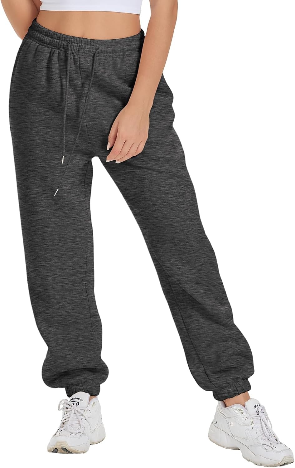 image:imageATHMILE Sweatpants Women Fall Fashion Baggy High Waisted Sweat Pants Winter Fleece Lined Lounge Joggers with Pockets 2026Black Grey