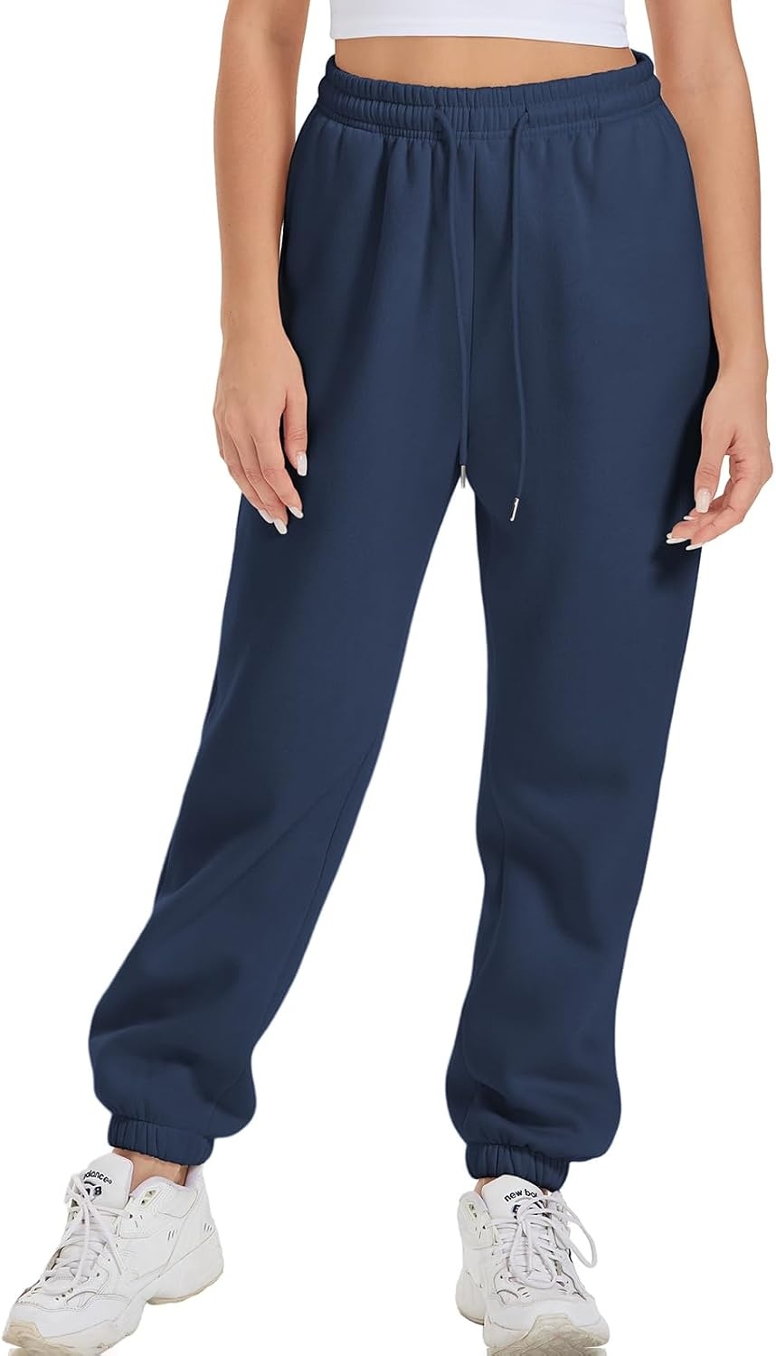 image:imageATHMILE Sweatpants Women Fall Fashion Baggy High Waisted Sweat Pants Winter Fleece Lined Lounge Joggers with Pockets 2026Navy