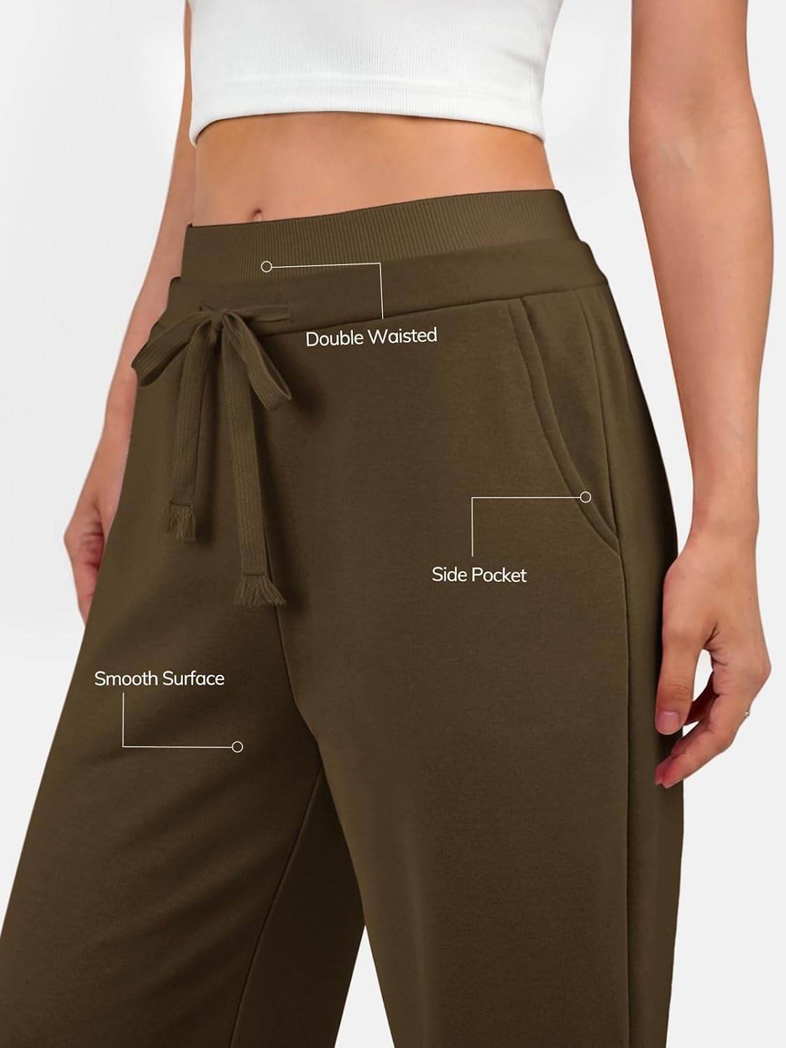 image:imageATHMILE Sweatpants Women Wide Leg High Waisted Baggy Lounge Casual Cotton Pants Fashion Y2K Gym Clothes for Fall WinterBrown