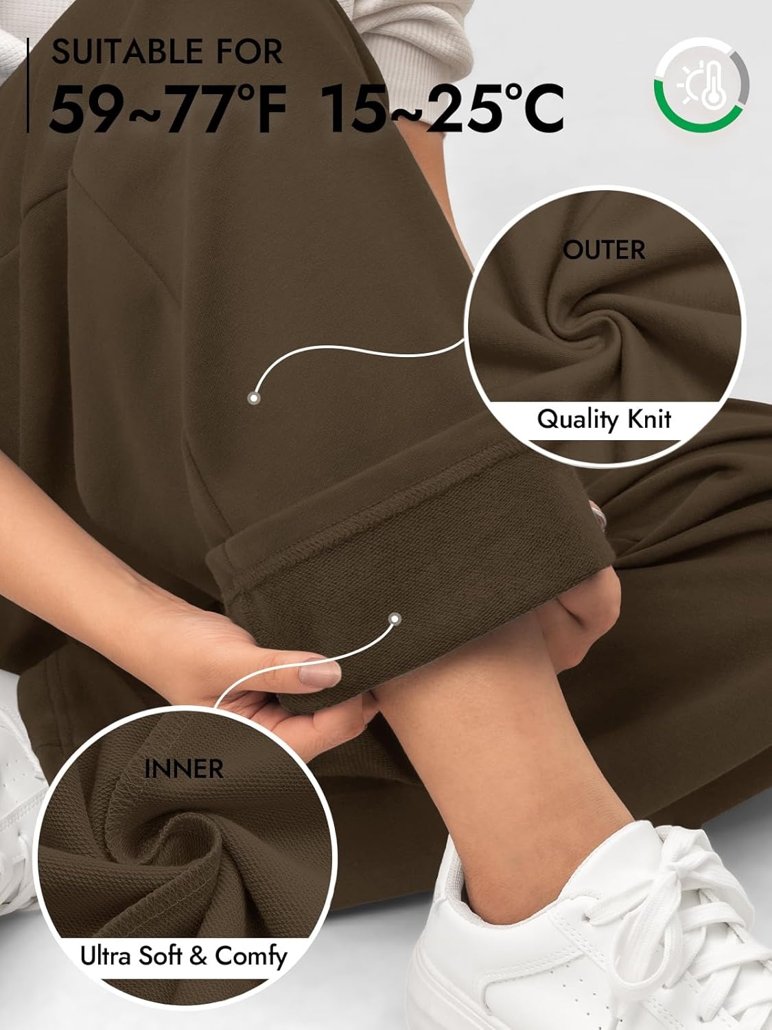 image:imageATHMILE Sweatpants Women Wide Leg High Waisted Baggy Lounge Casual Cotton Pants Fashion Y2K Gym Clothes for Fall WinterBrown