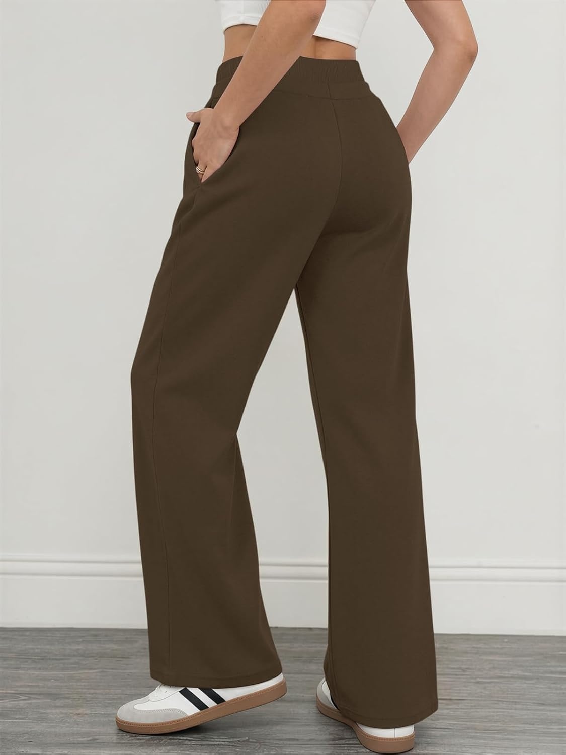 image:imageATHMILE Sweatpants Women Wide Leg High Waisted Baggy Lounge Casual Cotton Pants Fashion Y2K Gym Clothes for Fall WinterBrown