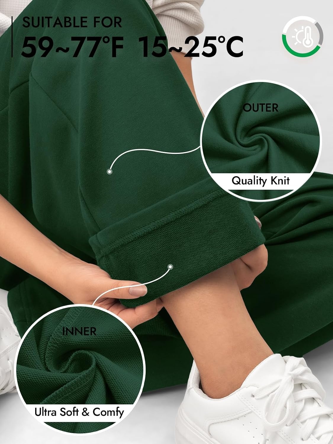 image:imageATHMILE Sweatpants Women Wide Leg High Waisted Baggy Lounge Casual Cotton Pants Fashion Y2K Gym Clothes for Fall WinterDark Green