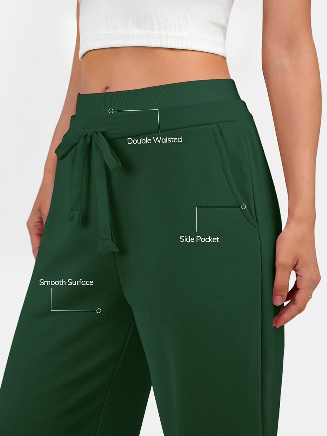 image:imageATHMILE Sweatpants Women Wide Leg High Waisted Baggy Lounge Casual Cotton Pants Fashion Y2K Gym Clothes for Fall WinterDark Green