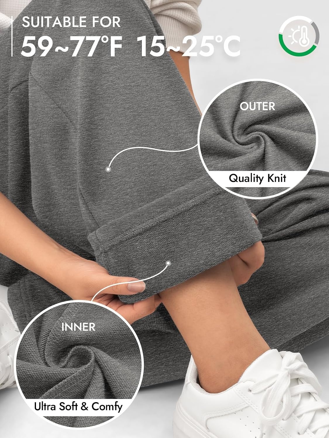 image:imageATHMILE Sweatpants Women Wide Leg High Waisted Baggy Lounge Casual Cotton Pants Fashion Y2K Gym Clothes for Fall WinterDark Grey