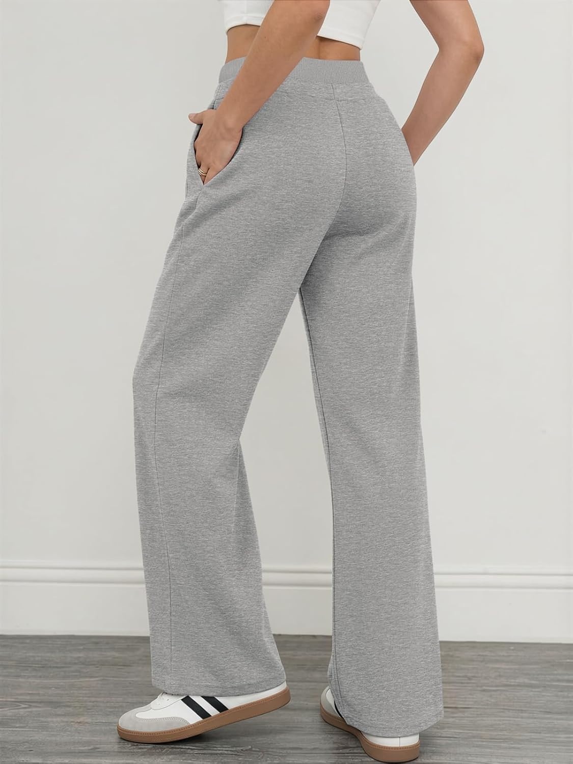 image:imageATHMILE Sweatpants Women Wide Leg High Waisted Baggy Lounge Casual Cotton Pants Fashion Y2K Gym Clothes for Fall WinterGrey