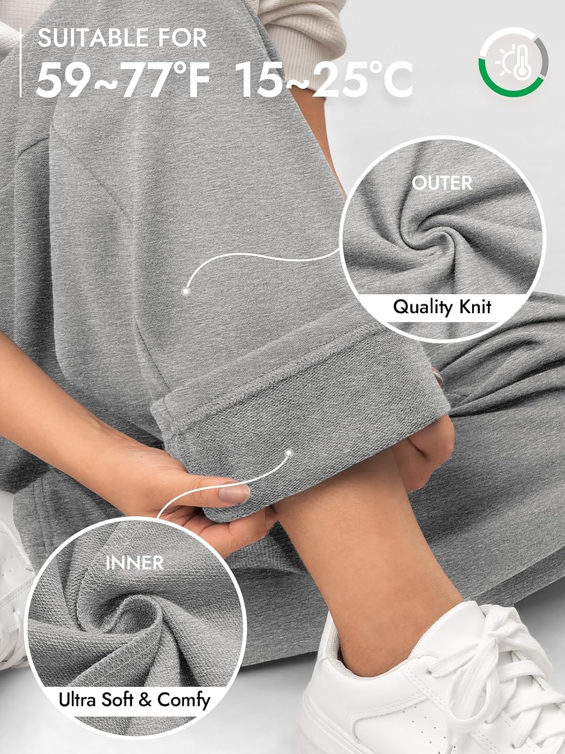 image:imageATHMILE Sweatpants Women Wide Leg High Waisted Baggy Lounge Casual Cotton Pants Fashion Y2K Gym Clothes for Fall WinterGrey