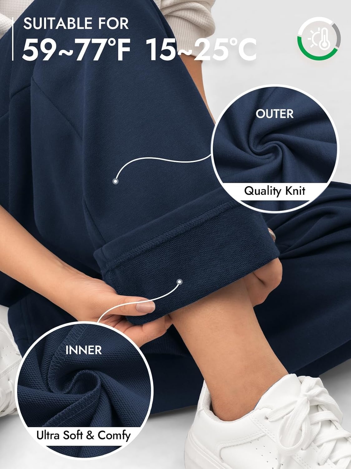 image:imageATHMILE Sweatpants Women Wide Leg High Waisted Baggy Lounge Casual Cotton Pants Fashion Y2K Gym Clothes for Fall WinterNavy Blue